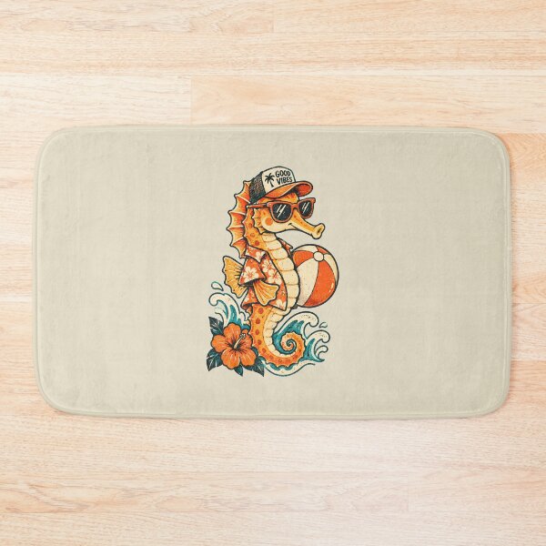 Item preview, Good Vibes Seahorse – Retro Beach Vacation designed and sold by AwesomeBeyondLimits.