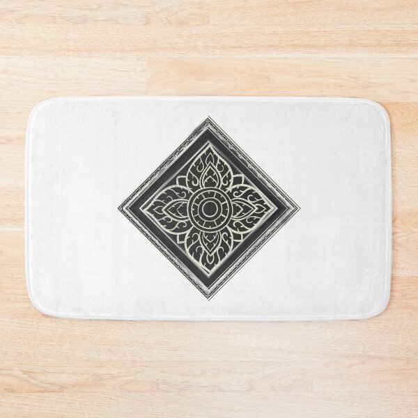 Item preview, Silver Elegance Thai Floral Mandala Monotone Art designed and sold by MinimalAurashop.