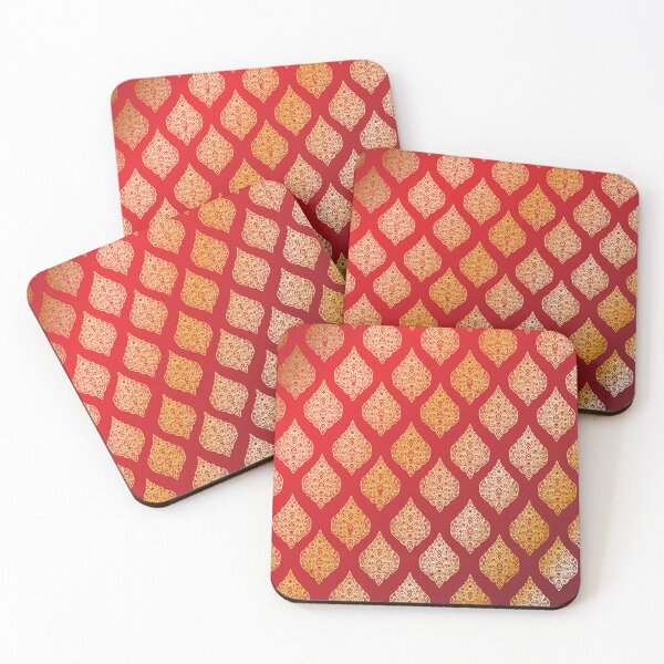 Item preview, Royal Red and Gold Ornamental Damask Pattern designed and sold by Apurva Joshi.