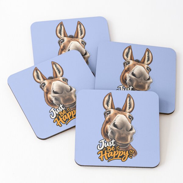 Item preview, Just Be Happy Donkey – Funny Positive Animal Quote designed and sold by aliyehc.