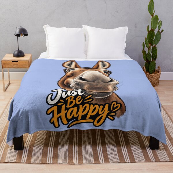 Item preview, Just Be Happy Donkey – Funny Positive Animal Quote designed and sold by aliyehc.