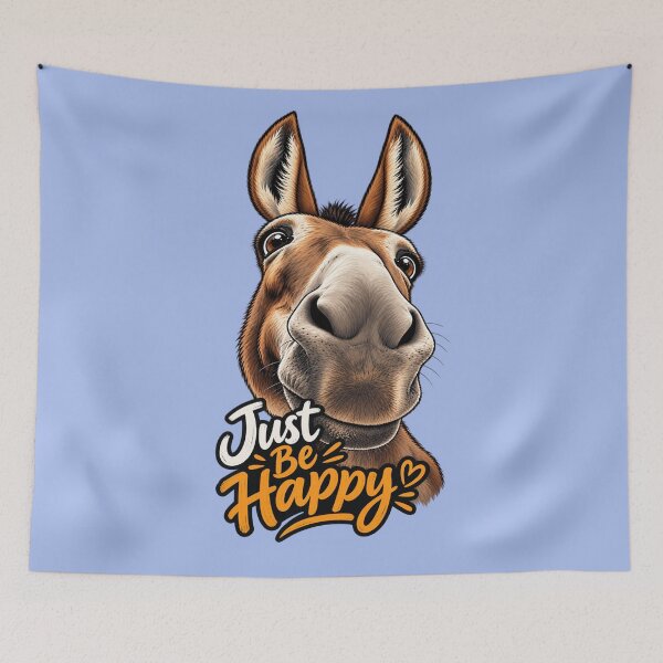 Item preview, Just Be Happy Donkey – Funny Positive Animal Quote designed and sold by aliyehc.