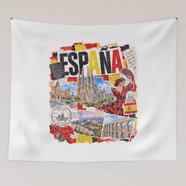 Item preview, Spain Vintage Travel Collage and Culture designed and sold by EdwinkOne.