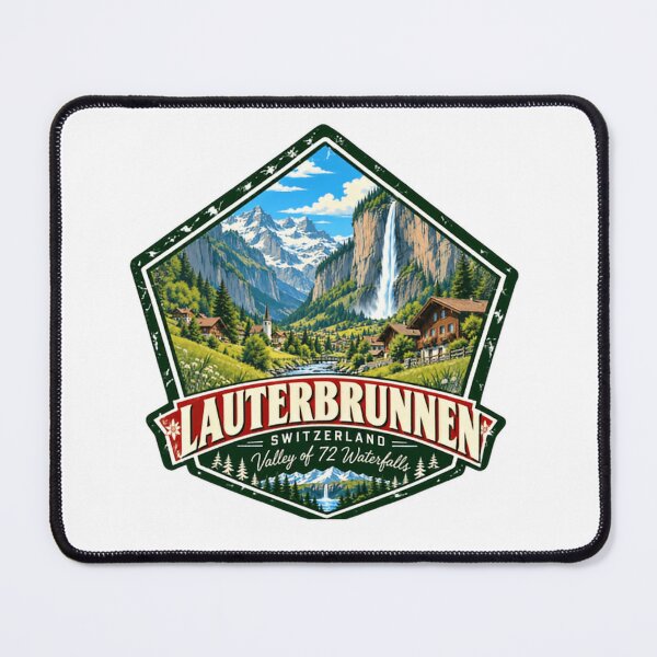 Item preview, Lauterbrunnen Switzerland Valley Of 72 Waterfalls European Travel designed and sold by RetroMini2026.