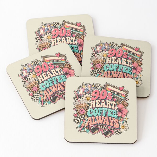 Item preview, 90s Heart Coffee Always – Retro Nostalgia Collage designed and sold by AwesomeBeyondLimits.