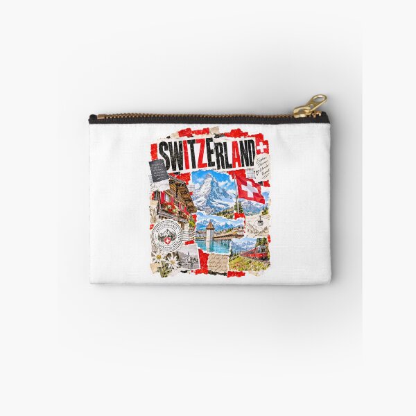Item preview, Switzerland Vintage Travel Collage and Alps designed and sold by EdwinkOne.