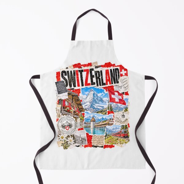 Item preview, Switzerland Vintage Travel Collage and Alps designed and sold by EdwinkOne.