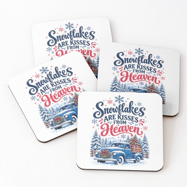 Item preview, Vintage Blue Truck Snowflakes Are Kisses From Heaven Winter designed and sold by browning2989.