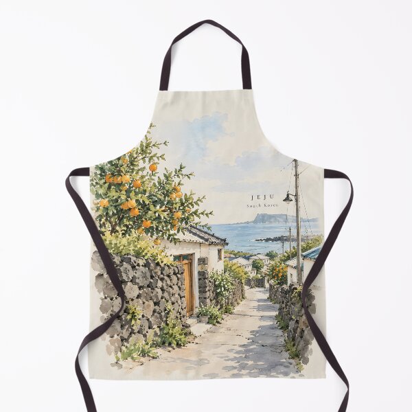 Item preview, Jeju Island Village – South Korea Watercolor Travel Art designed and sold by maeumnote.
