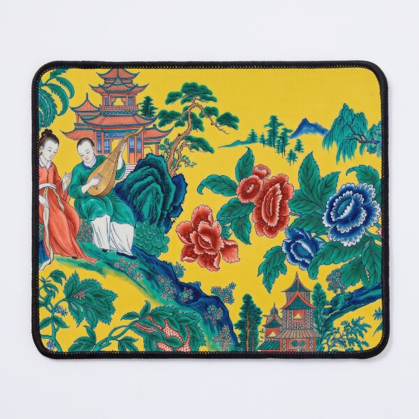 Item preview, Yellow Chinoiserie Pagoda and Lute Player designed and sold by Fani*.