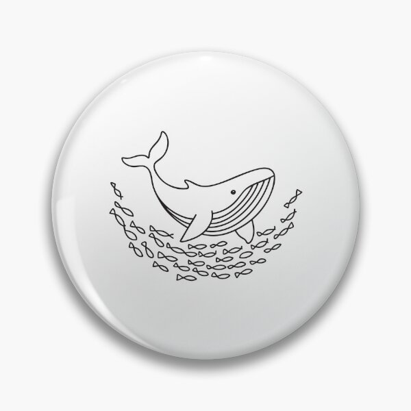 Item preview, A whale diving close to a school of fish scattering below designed and sold by rasagamastore.
