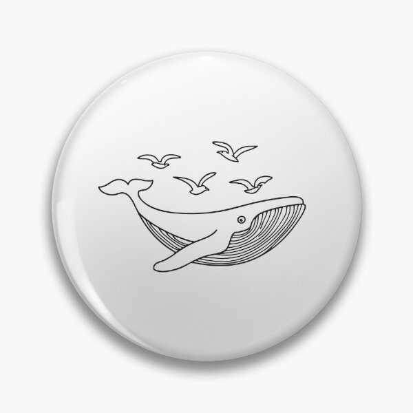 Item preview, A whale gliding near a group of seabirds flying overhead designed and sold by rasagamastore.