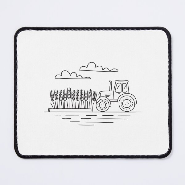 Item preview, A wheat field close to a tractor parked near the edge designed and sold by rasagamastore.