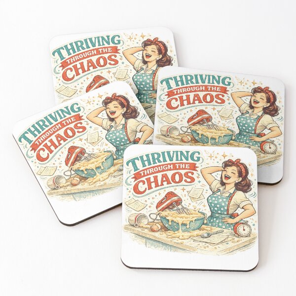 Item preview, Thriving Through the Chaos Retro Baking Kitchen Humor Baker Design designed and sold by inkoutninja.