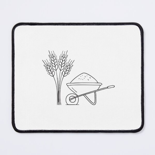 Item preview, A wheat patch close to a wheelbarrow filled with straw designed and sold by rasagamastore.
