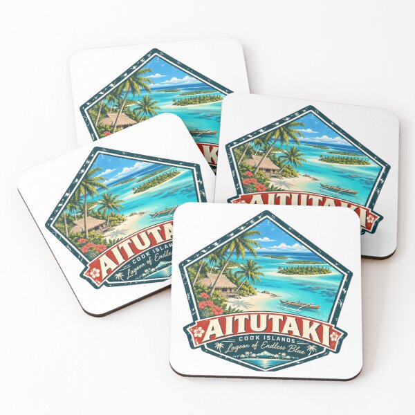 Item preview, Aitutaki, Islas Cook, Laguna de Azul Infinito, Viaje Tropical designed and sold by NightGlyph.