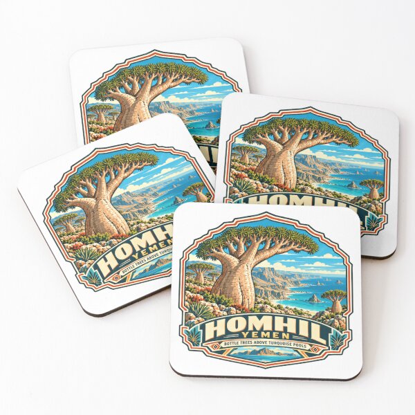 Item preview, Homhil Yemen Bottle Trees Above Turquoise Pools Travel Nature Landscape designed and sold by NeedForParks.