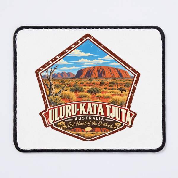Artikelvorschau, Uluru-Kata Tjuta Australien Rotes Herz des Outback-Reise-Souvenir-Wahrzeichens entworfen und verkauft von RetroMini2026.