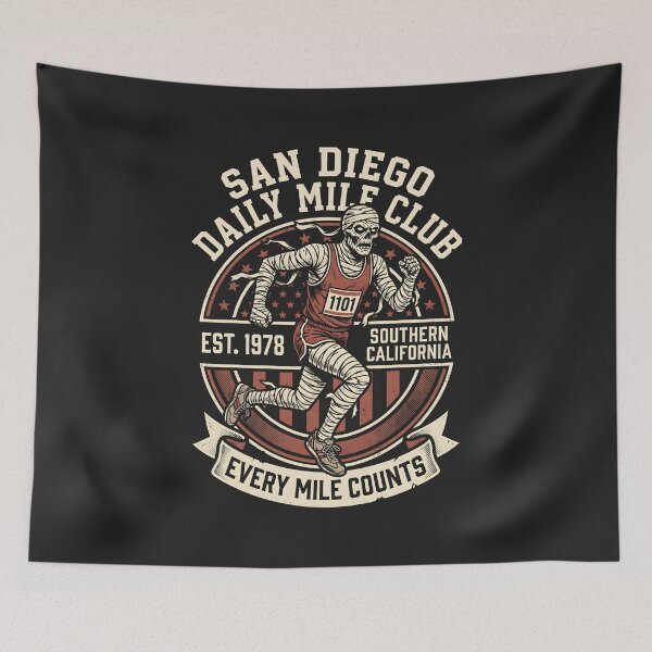 Item preview, San Diego Daily Mile Club Vintage Running Mummy designed and sold by SplashTastic.