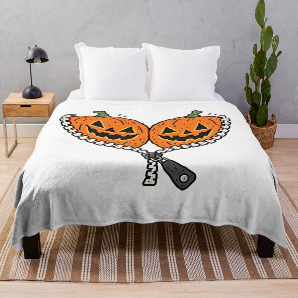 Item preview, Funny Halloween Pumpkin Boobs Zipper Meme designed and sold by MonkiFlipp.
