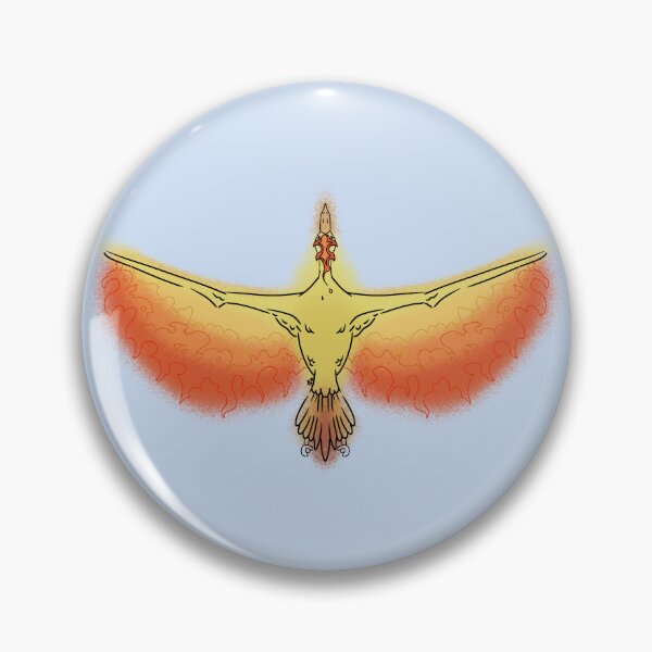 Item preview, Dibujo lineal del monstruo de bolsillo Moltres (amarillo, naranja y rojo) designed and sold by Burnt_Pikachu.