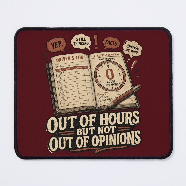 Item preview, Out Of Hours But Not Out Of Opinions Shirt, Funny Truck Driver T-Shirt, Trucker Logbook Humor Tee, Trucker Gift Shirt, Vintage Logbook Graphic designed and sold by TshirtsLabs.