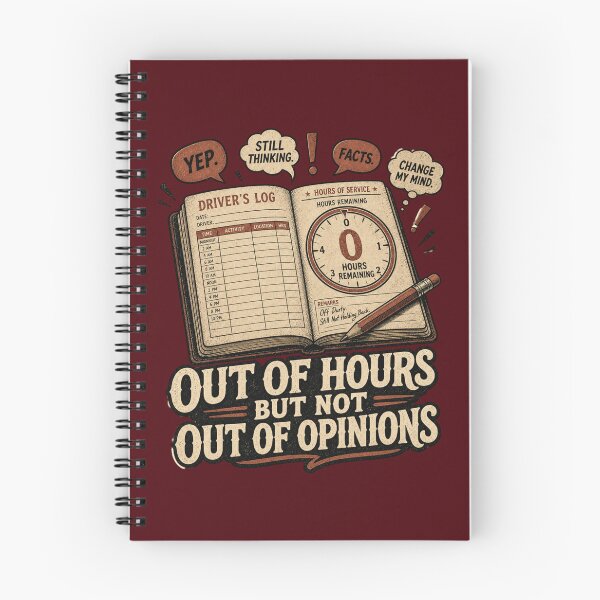 Item preview, Out Of Hours But Not Out Of Opinions Shirt, Funny Truck Driver T-Shirt, Trucker Logbook Humor Tee, Trucker Gift Shirt, Vintage Logbook Graphic designed and sold by TshirtsLabs.