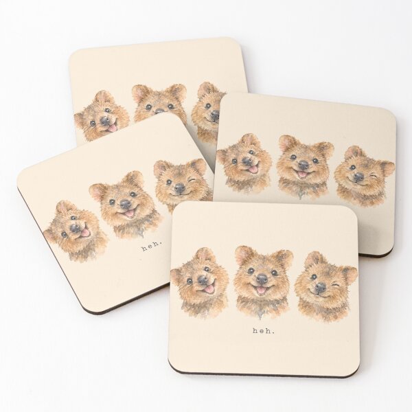 Item preview, Heh Quokka Selfie Trio Smile Watercolor Happy Face designed and sold by Yellowriversss.