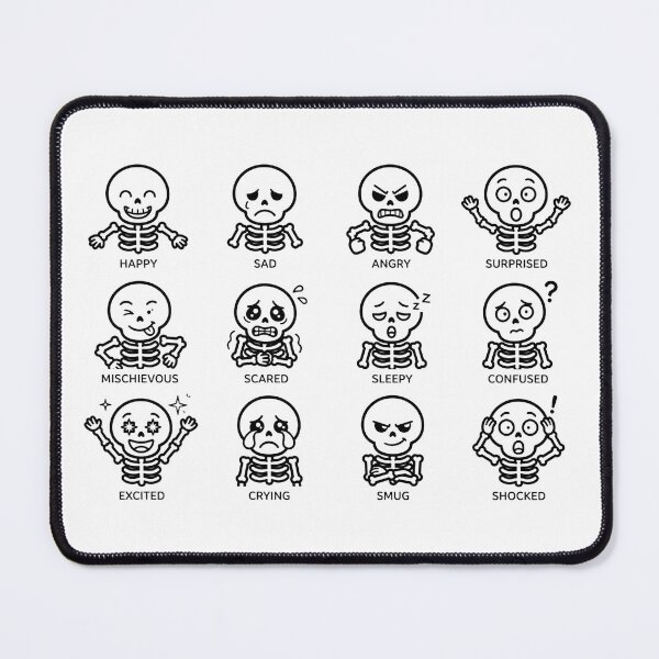 Item preview, Cute Skeleton Emotions Mood Chart – Funny Halloween Skeleton Feelings Expression designed and sold by FestivityFinds.