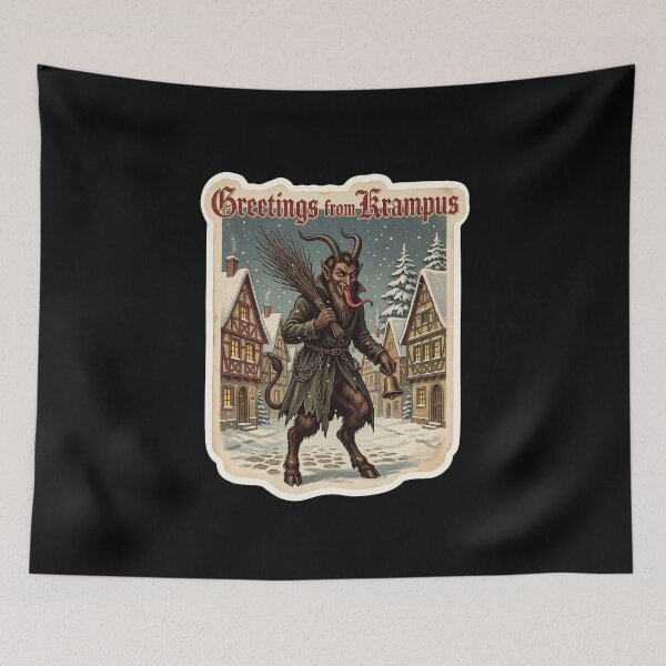 Item preview, Greetings from Krampus — Vintage Krampus Postcard designed and sold by TheCalmEdit.