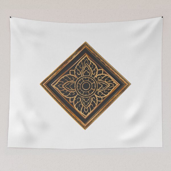 Item preview, Golden Thai Floral Mandala Ornament Luxury Vintage Art designed and sold by MinimalAurashop.