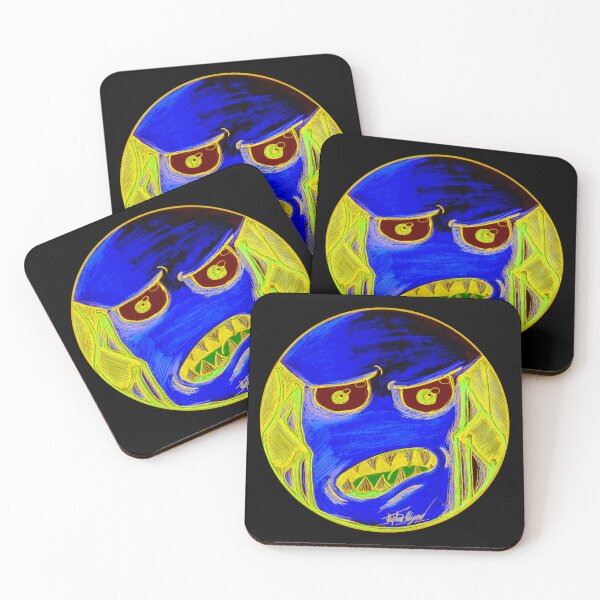 Item preview, Boarded Ears Scar-E-Moji (Inverted Equalized Edition) Golden Cobalt Horror designed and sold by Grimmlar.