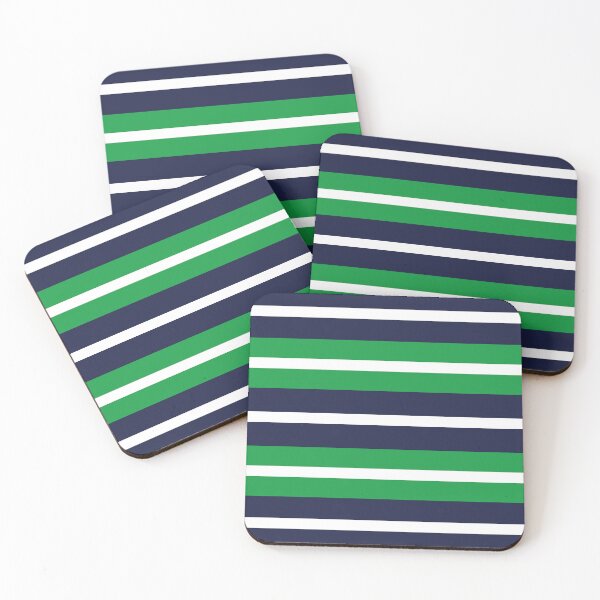 Item preview, Stripes in Kelly Green Navy Blue White designed and sold by Delinda Graphic Studio.