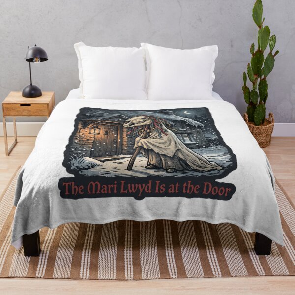 Artikelvorschau, Mari Lwyd Walisische Weihnachten – Folk-Horror-Kunst entworfen und verkauft von TheCalmEdit.