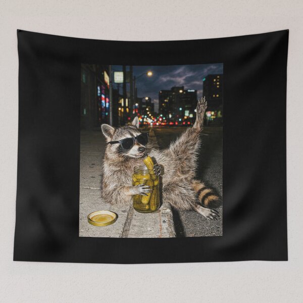 Item preview, Raccoon Eating Pickle Vintage 90s Meme designed and sold by ellapaintcoast.