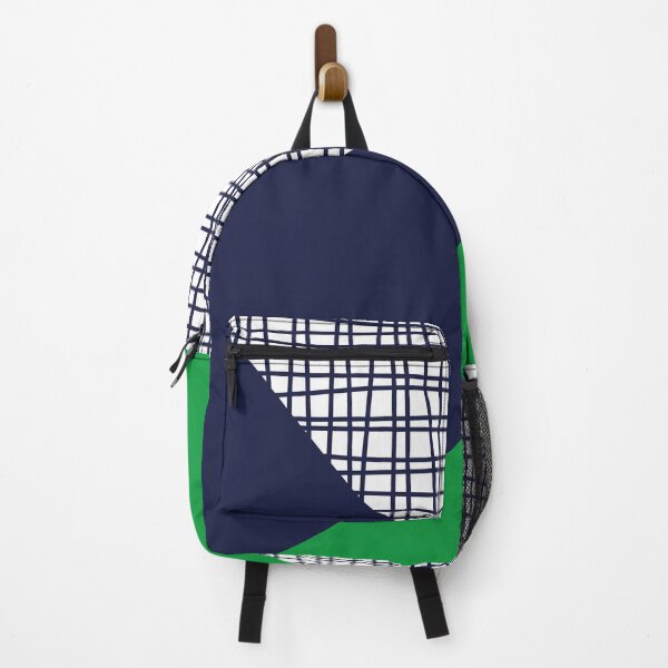 Item preview, Nordic Color Block in Kelly Green Navy Blue White designed and sold by Delinda Graphic Studio.