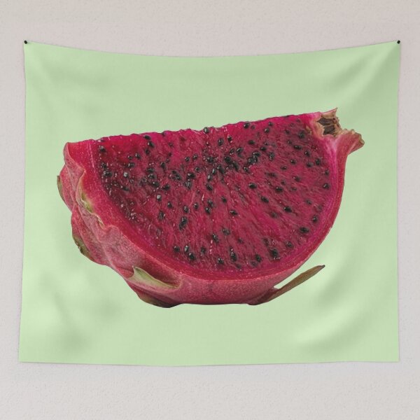 Item preview, Vibrant Red Dragon Fruit Wedge Illustration - Tropical Pitaya Art designed and sold by PetalsPaws.