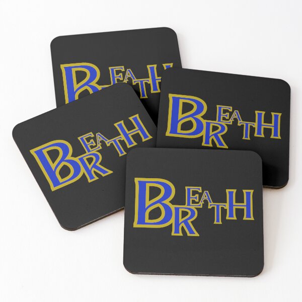 Item preview, BREATH Bold Blue and Gold Typography Design designed and sold by Detroja Typography.