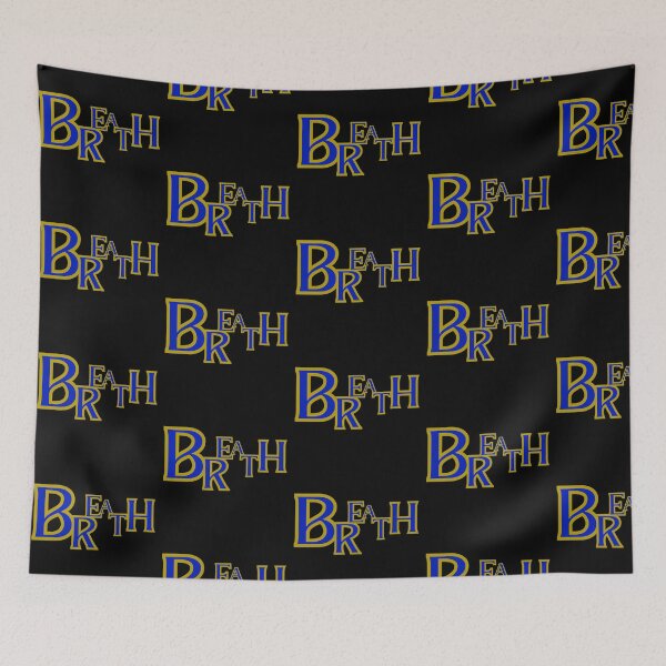 Item preview, BREATH Bold Blue and Gold Typography Design designed and sold by Detroja Typography.