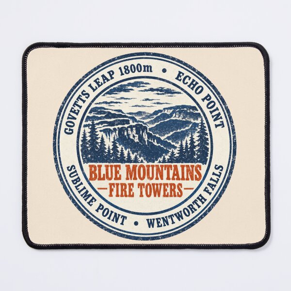 Item preview, Blue Mountains Fire Towers Badge Vintage Stamp NSW designed and sold by Yellowriversss.