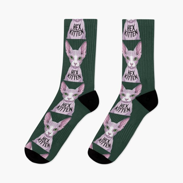 Artikelvorschau, Hex Kitten – Witchy Sphynx Cat Sticker & Shirt entworfen und verkauft von monolithstudio.