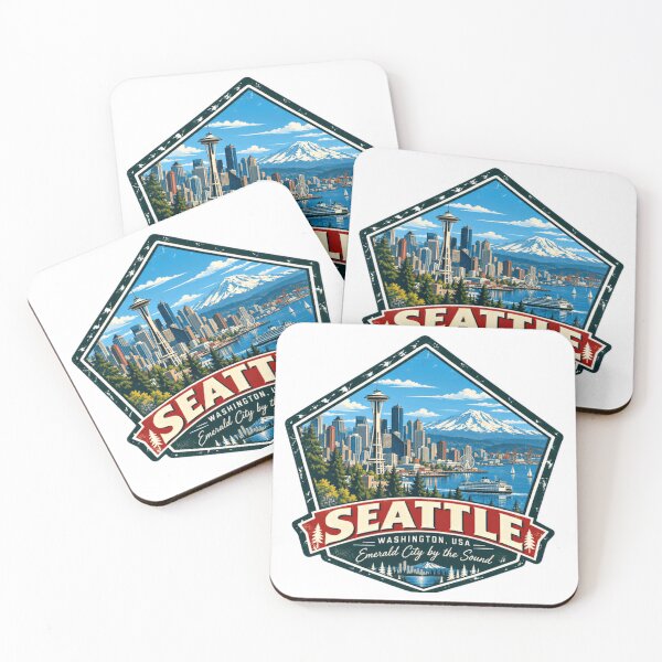 Item preview, Seattle Washington USA Emerald City By The Sound Travel Souvenir designed and sold by NightGlyph.