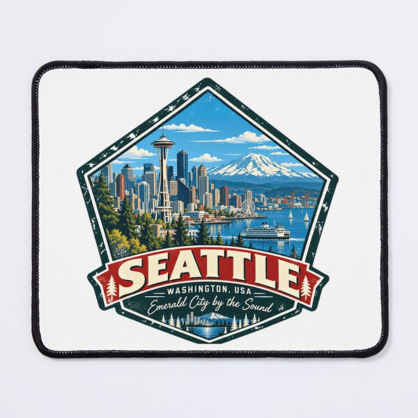 Item preview, Seattle Washington USA Emerald City By The Sound Travel Souvenir designed and sold by NightGlyph.