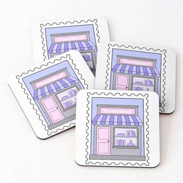 Item preview, Cute Pastel Bookstore Stamp Independent Bookshop Illustration designed and sold by FabledAdventures.
