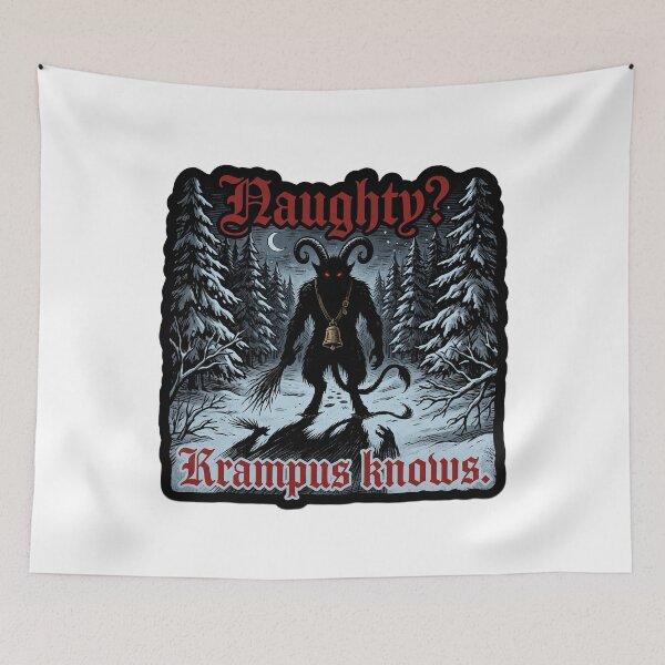 Item preview, Krampus Knows — Dark Folk Horror Christmas designed and sold by TheCalmEdit.