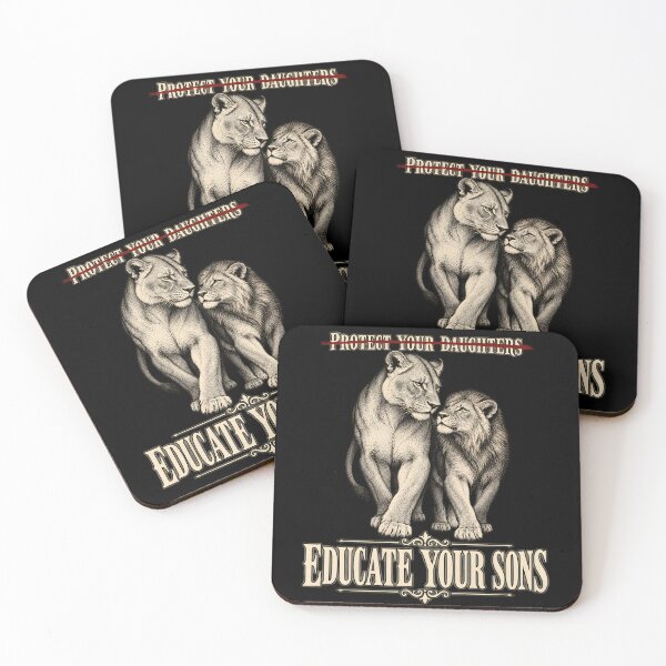 Item preview, Educate Your Sons Not Protect Your Daughters – Vintage Lioness Engraving designed and sold by InkwellOddity.