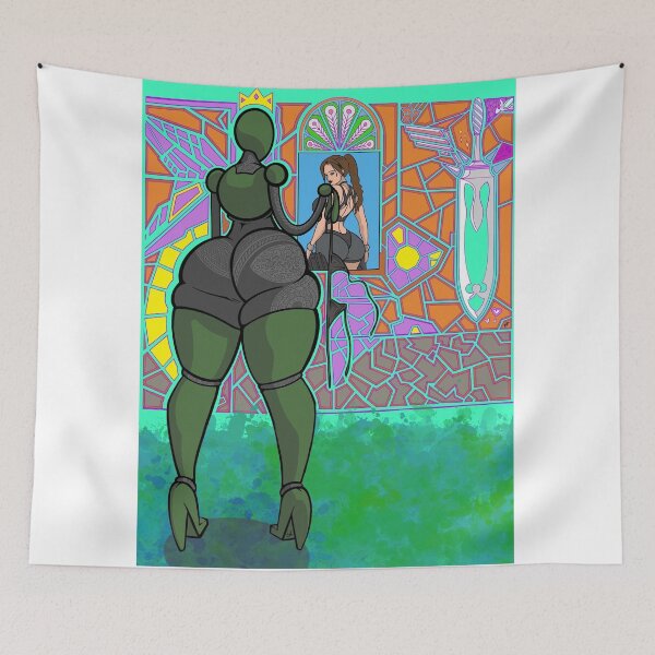 Item preview, Royal Alien Queen Stained Glass Cybercore Pop Art designed and sold by Gmelmlhalo.