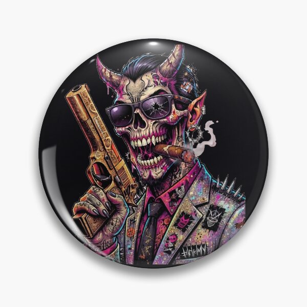 Item preview, Mafia Demon Gun Cigar Skull Suit designed and sold by Voodoo Store Paranormal Collections.