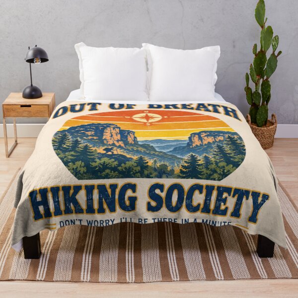 Item preview, Blue Mountains Hiking Society Retro Sunset Compass designed and sold by Yellowriversss.