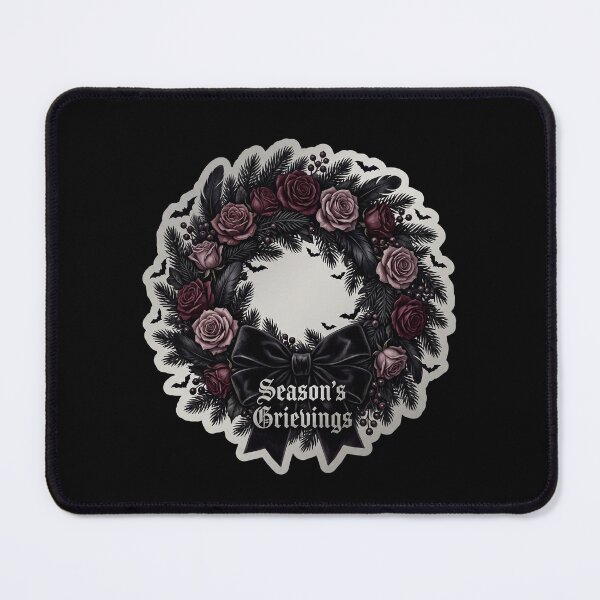 Item preview, Season's Grievings — Goth Christmas Black Wreath designed and sold by TheCalmEdit.